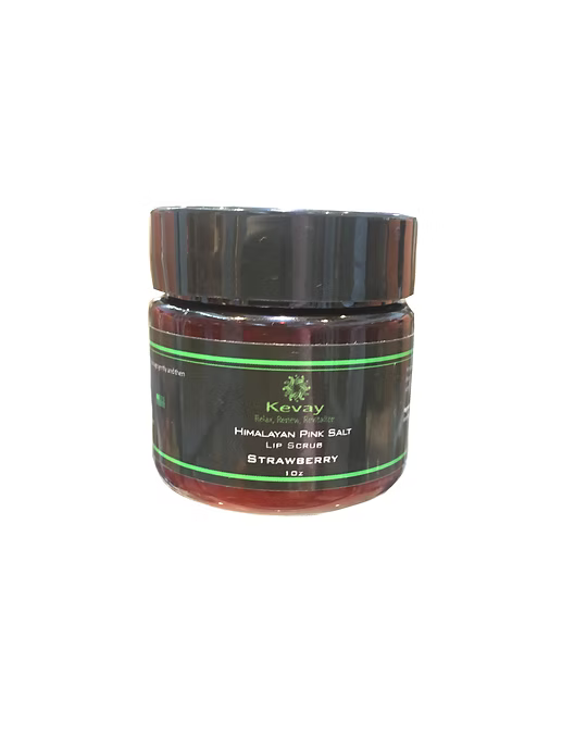 Kevay Strawberry Lip Scrub – Natural Exfoliating Lip Polish with Himalayan Pink Salt | 1oz