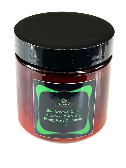 Kevay Skin Renewal Cream 4oz – Aloe Vera & Rosehip | Custom Fragranced Vegan Moisturizer