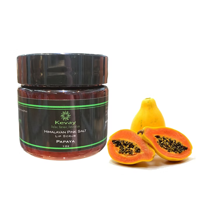 Kevay Papaya Lip Scrub – Natural Exfoliating Lip Treatment with Himalayan Salt | 1oz