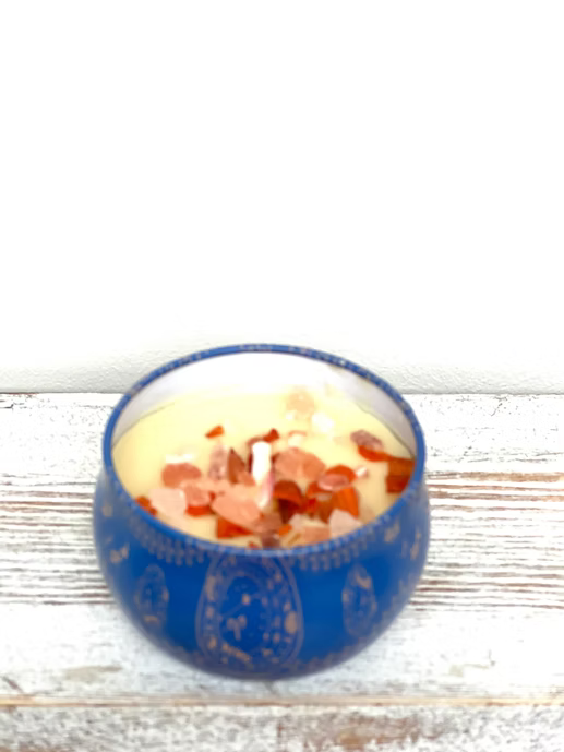 Kevay Astrology Soy Wax Candle – Papaya & Coconut | 8oz Organic, Zodiac-Inspired, Salt-Infused