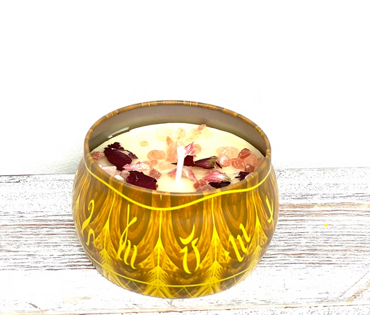 Kevay Astrology Soy Wax Candle – Jasmine & Peony | 8oz Organic, Zodiac-Inspired, Himalayan Salt Infused