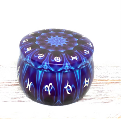 Kevay Astrology Soy Wax Candle – Sandalwood & Amber | 8oz Organic, Himalayan Salt Infused, Zodiac Edition