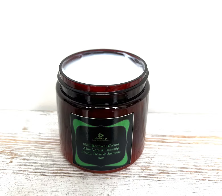 Kevay Skin Renewal Cream 4oz – Aloe Vera & Rosehip | Custom Fragranced Vegan Moisturizer