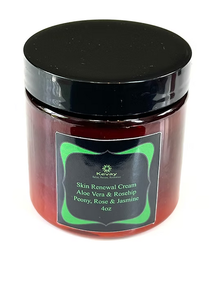 Kevay Skin Renewal Cream 4oz – Aloe Vera & Rosehip | Custom Fragranced Vegan Moisturizer