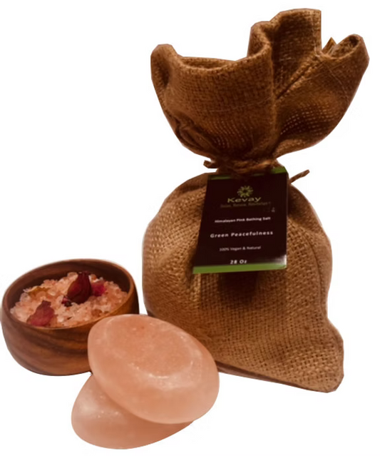 Kevay Green Peacefulness Soaking Salt – Rosemary, Lavender & Rose Petals | 28oz