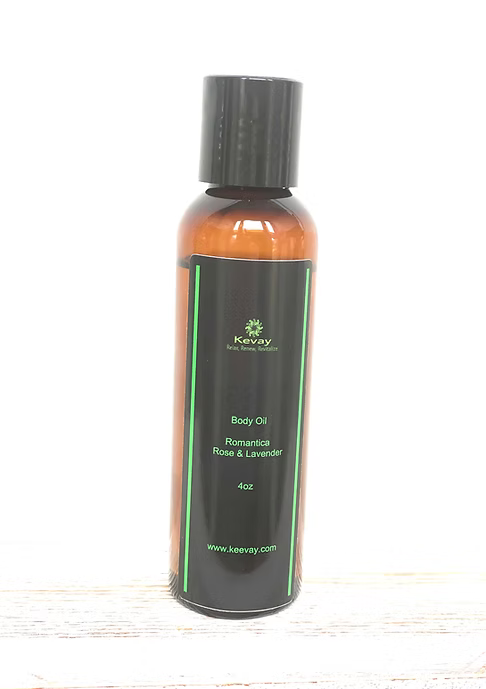 Kevay Romantica Body Oil – Rose & Lavender | Ayurvedic Moisturizing Oil for Radiant Skin | 4oz