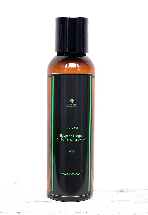Kevay Egyptian Dragon Body Oil | Amber & Sandalwood | Ayurvedic Hydration & Glow | Hand-Poured Herbal Infusion – 100% Natural