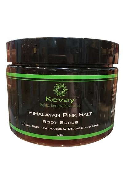 Kevay Coral Reef Himalayan Salt Scrub – Palmarosa, Lime & Orange | Exfoliate + Uplift + Detoxify 12oz