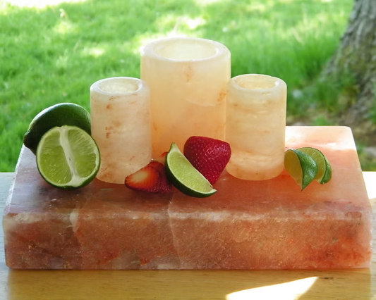 Himalayan Salt Shot Glasses – Hand-Carved Pink Salt Tequila Cups | Set of 1, 2 or 4