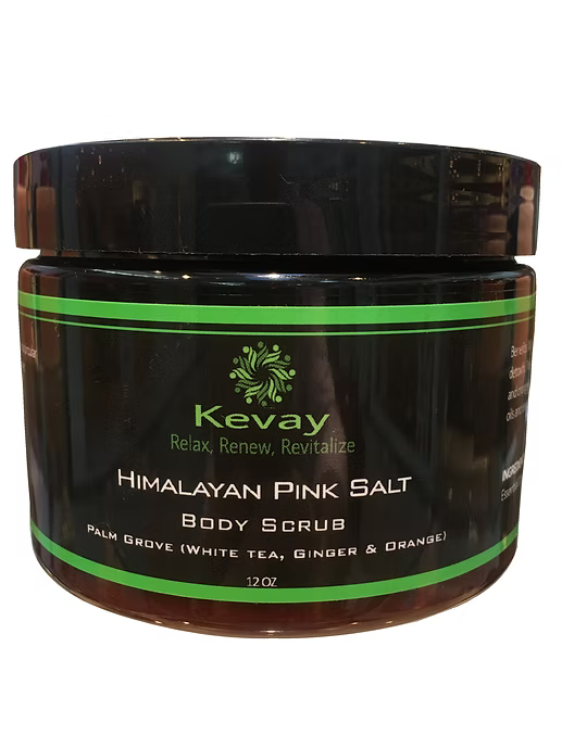 Kevay Palm Grove Himalayan Salt Scrub – White Tea, Ginger & Orange | Detox & Glow | Final Sale 12oz