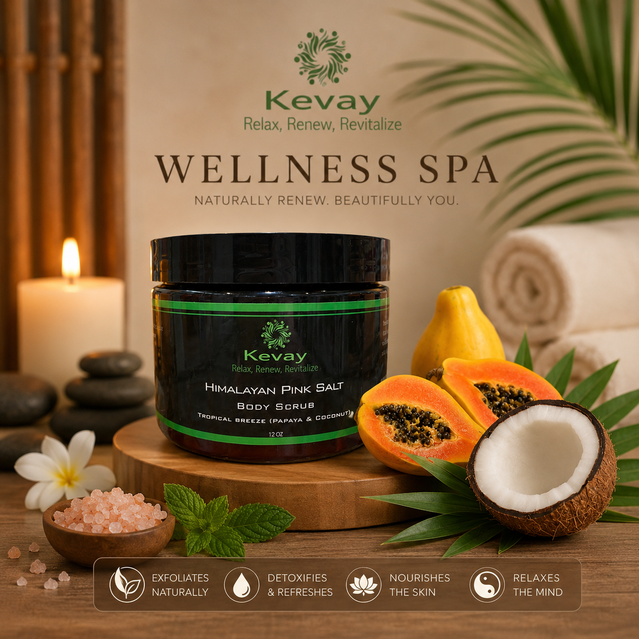 Kevay Handmade Gift Set – Organic Body Scrub & Soaking Salt | Custom Scent Bundle