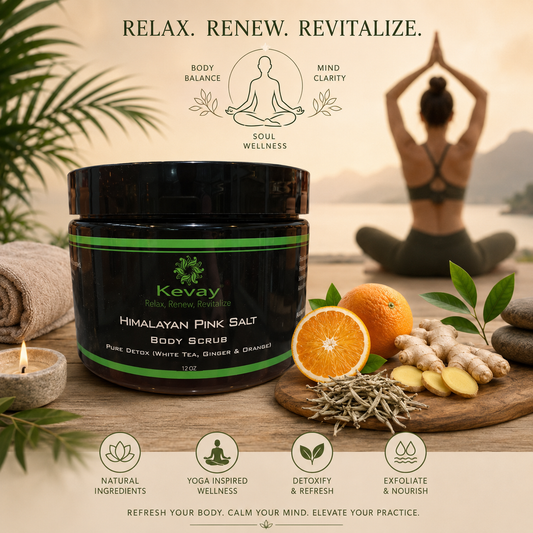 Kevay Palm Grove Himalayan Salt Scrub – White Tea, Ginger & Orange | Detox & Glow | Final Sale 12oz